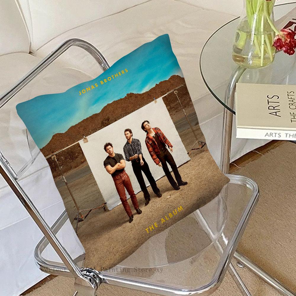 Band J-Jonas B-Brothers Pillow Case Square Pillow Bedroom Sofa Leisure Comfort Cushion Car Living Room Home Decoration 40X40
