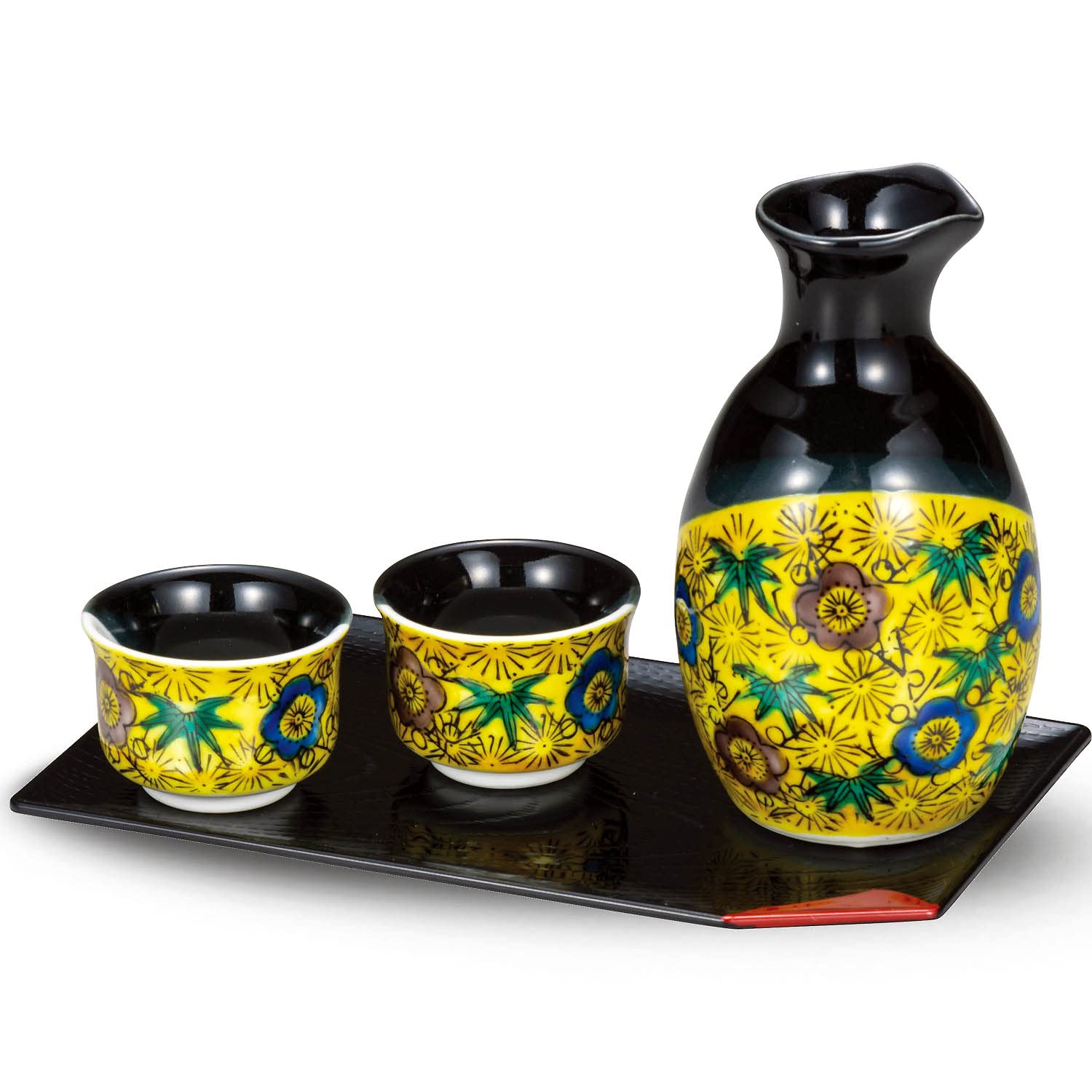 

Waza no Kura Stylish Kutani Ware Sake Set with Yoshidaya Shochikubai Perfect for Evening Includes a perfect for Japanese Made in A perfect gift for жёлтый