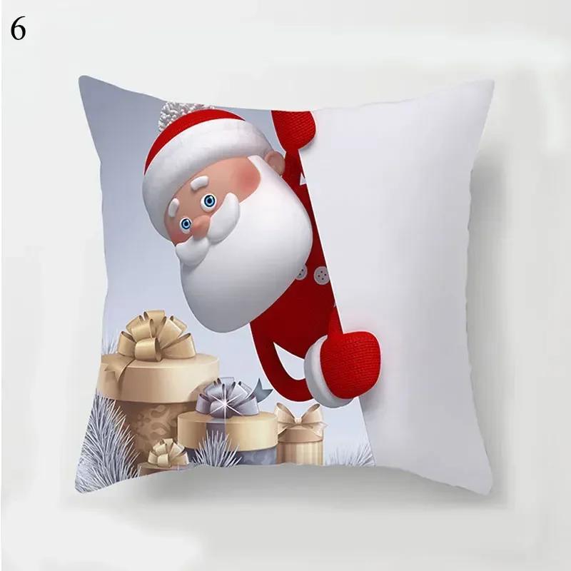 45*45cm Decorative Cushion Cover Christmas Santa Claus Pillow Cover Christmas Decoration Pillowcase Cushions For Sofa Home Gifts
