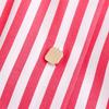 Z Home 1116 Summer New European and American Casual Versatile Lapel Edge Cuffs Loose Striped Shirt 1711111