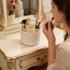 Support de Pinceaux de Maquillage Rotatif 5 Emplacements Rotation à 360 Degrés pour Cosmétiques Fournitures