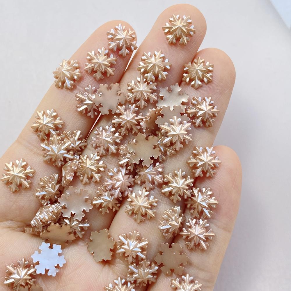 50 Stück Niedliche Cartoon Mini Farbige Schneeflocken Nailart Harz Designer Charms DIY Basteln Für Nagel 3D Dekorationen Schmuck