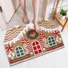 Christmas Entry Rug Entrance Mat Non Slip Gingerbread House Door Mat for Shower Floor Living Room Kitchen Porch Indoor Bathroom