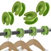 Hamth9 Silicone Hanger Stoppers, Hanger Catches, Prevents Hanging from Falling, Windproof, Pack of 10 (Green, 10)