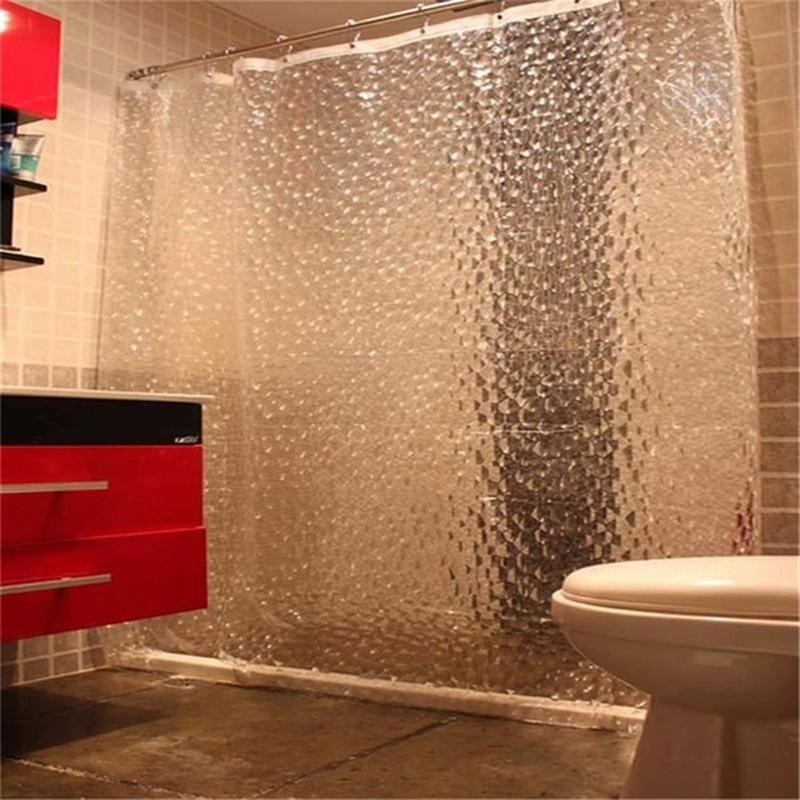 1PCS 180x180cm 3D Bathroom Bath Shower Curtain Transparent Thicker Waterproof Curtain