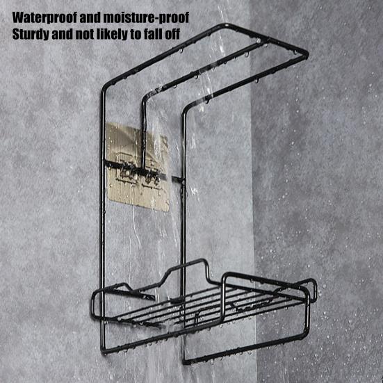 Kitchen Storage Rack Wall-Mounted Design Space-Saving Installation No-Hole Punching Sponge Towel Holder Home Restaurant Organizer