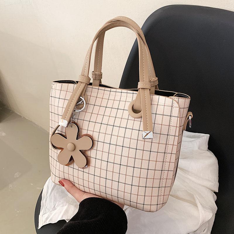 

Fashion shoulder bag large capacity handbag women s bag commuter bag plaid large bag women хаки