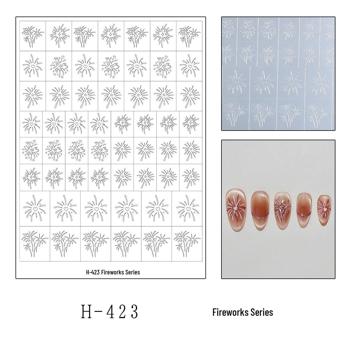 Transparent Firework Snowflake Manicure Stickers - Non-Curling, Perfect Fit for Nail Design