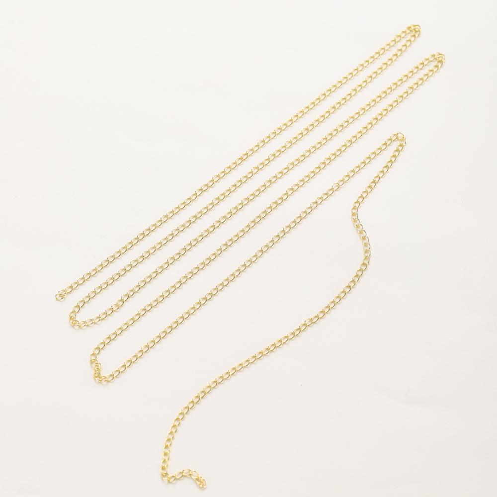 1Meter/roll 14K Gold Plated Round Neckace Bulk Extender Chain Bracelet Pendant Tail Chain For DIY Jewelry Making Accessories