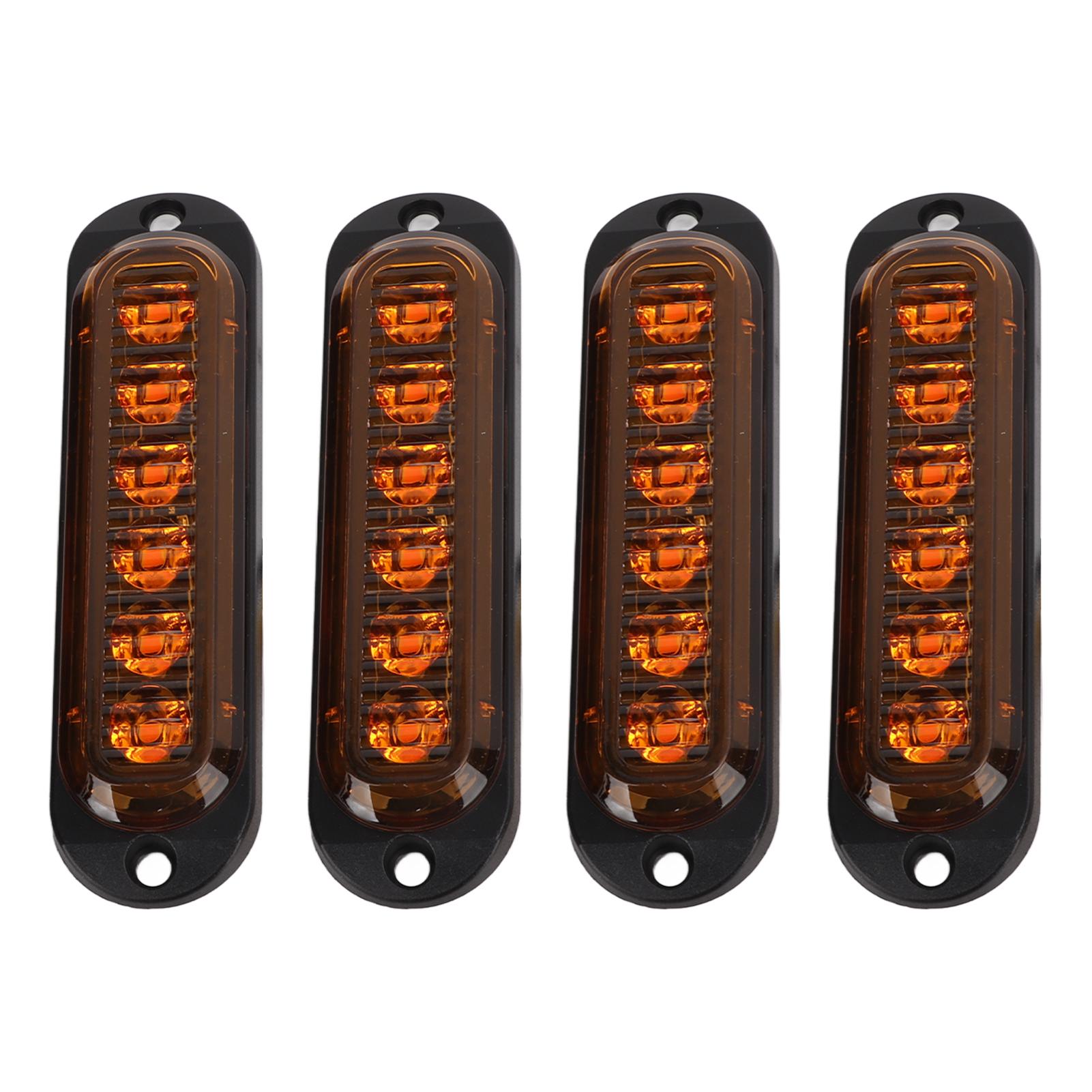 

4 шт. габаритные огни для грузовиков, высокая яркость 90 лм, IP65, водонепроницаемый, 6 светодиодов, аварийный проблесковый маячок для грузовика