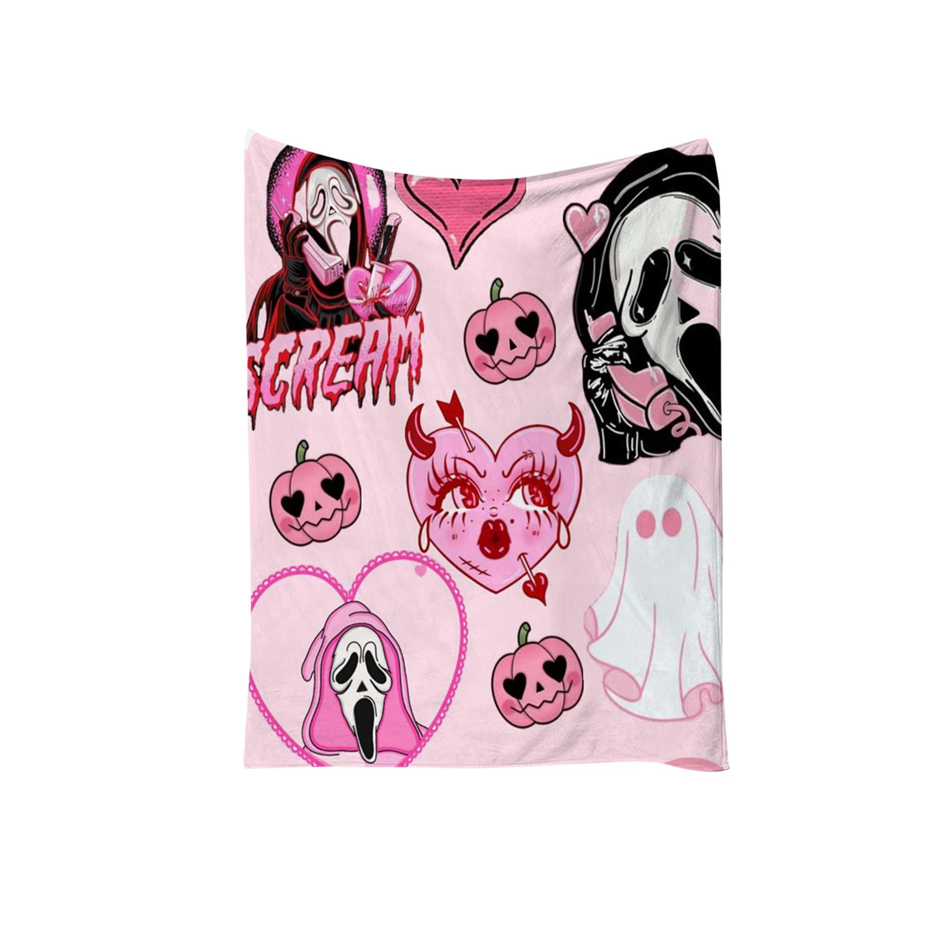 

Gothic Blanket, Gift For Ladies And Girls, Spooky Horror Print, Halloween Birthday Christmas Party Gift Home Decor Sofa Throw S