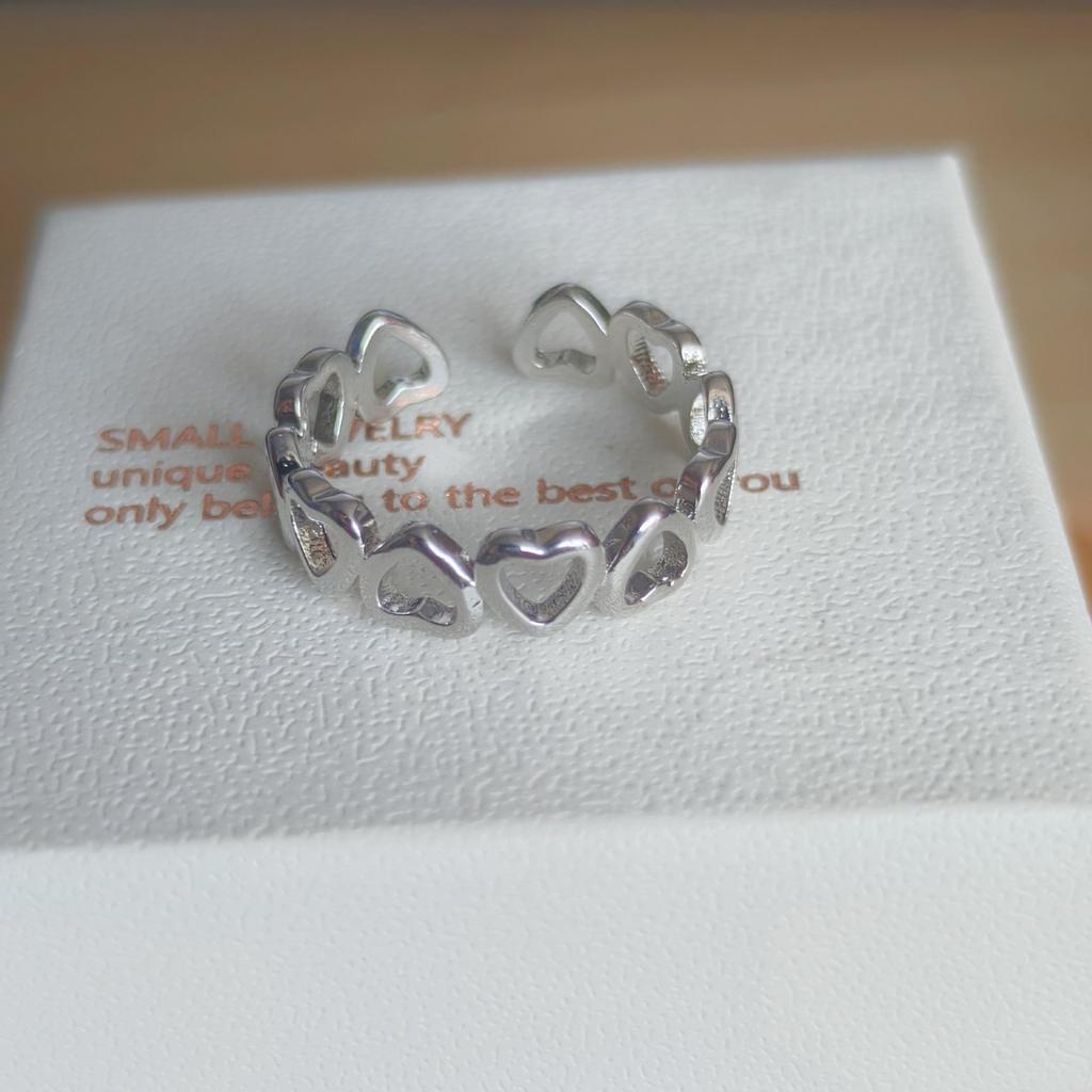 Temu Heart-to-Heart Hollowed-Out Ring: Women's Casual Style Jewelry