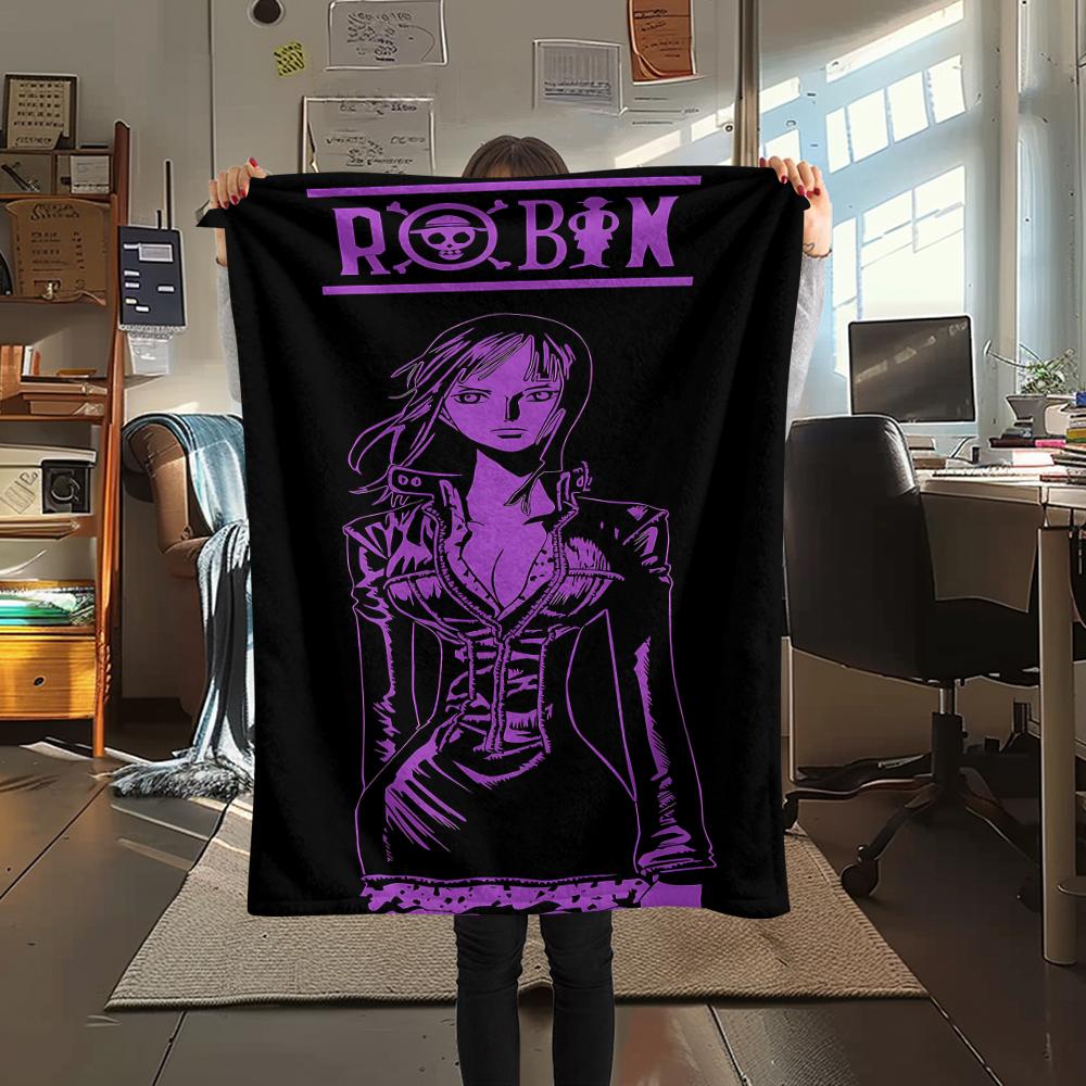 One Piece Character Print Flannel Blanket,High Quality Comfortable for All Seasons,Home Decor,Warmth and Comfort,Perfect for Christmas Gifts