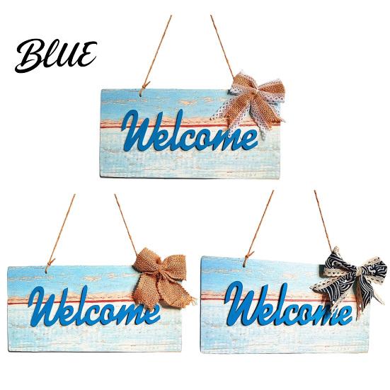 Retro Wooden Sign Welcome Decorative Sign Mediterranean Style Long-lasting Door Decoration Wall Mounted