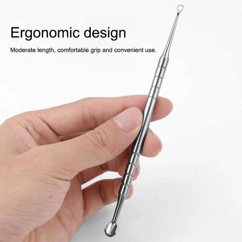 Double-Headed Stainless Steel Cuticle Preposed Remover Nail Pusher Clean Dead Skin Circle Bevel Shovel Manicure Exfoliation Tool