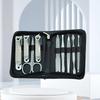 Stainless Steel 9-Piece Manicure & Pedicure Set with Tweezers and Nail Clippers In Black.