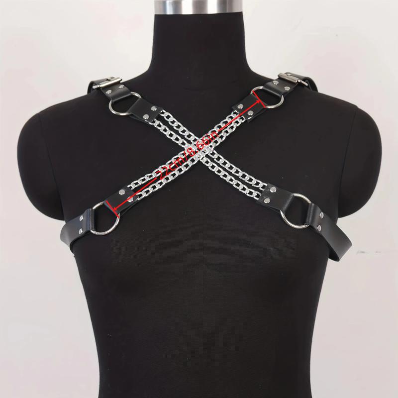 YWD Men's Sex Body Chain Sm Bondage Leather Chain Strap Men's Sex Accessories