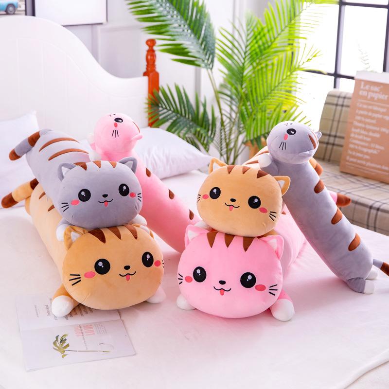 Throw Pillow Cute Long Cat Plush Toy Doll Doll