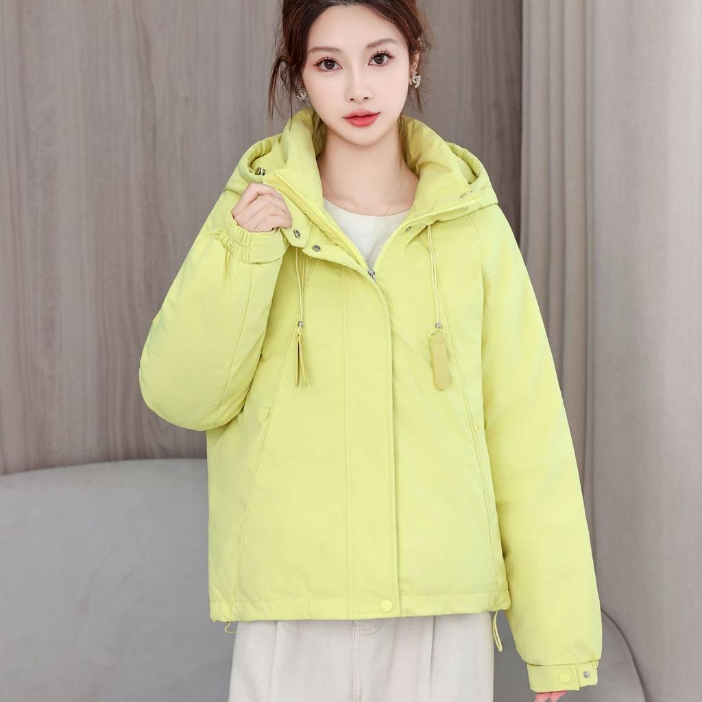 Han Fan Color Casual Two-Cotton Jacket Women's European Products Spring New Hooded Long Sleeve Padded Cotton Age-Reducing Outerwear Tide