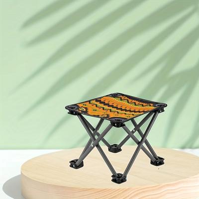 1PC Outdoor Folding Chair, Portable Mazar Household Small Stool, Camping and Self Driving Equipment, Multifunctional Four Corner Stool Small Mazar
