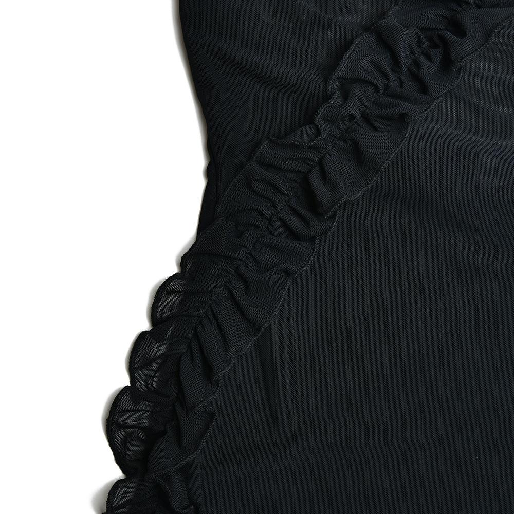 Summer V-neck Halter Backless Splicing Ruffle Short Dresses