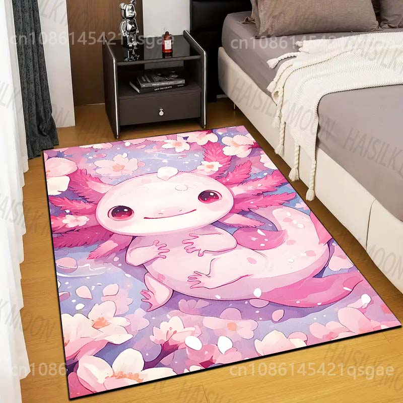Pink aquatic creature with cherry blossoms Print Carpet Rug for Living Room Bedroom Sofa Doormat Home Decor Non-slip Floor Mat