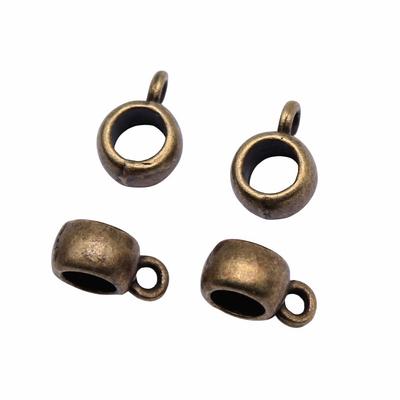 20pcs Glossy Beads Spacers Beads Big Hole Beads Bail Jewelry Components Accessories Antique Bronze Color Zinc Alloy 4X6X8mm
