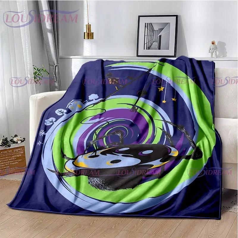 Decke mit Coraline-Druck im gotischen Stil, Animation, Kinderdecke, Familie, Nickerchen, Sofadecke, Bett, warme Decke, weiche Tagesdecke
