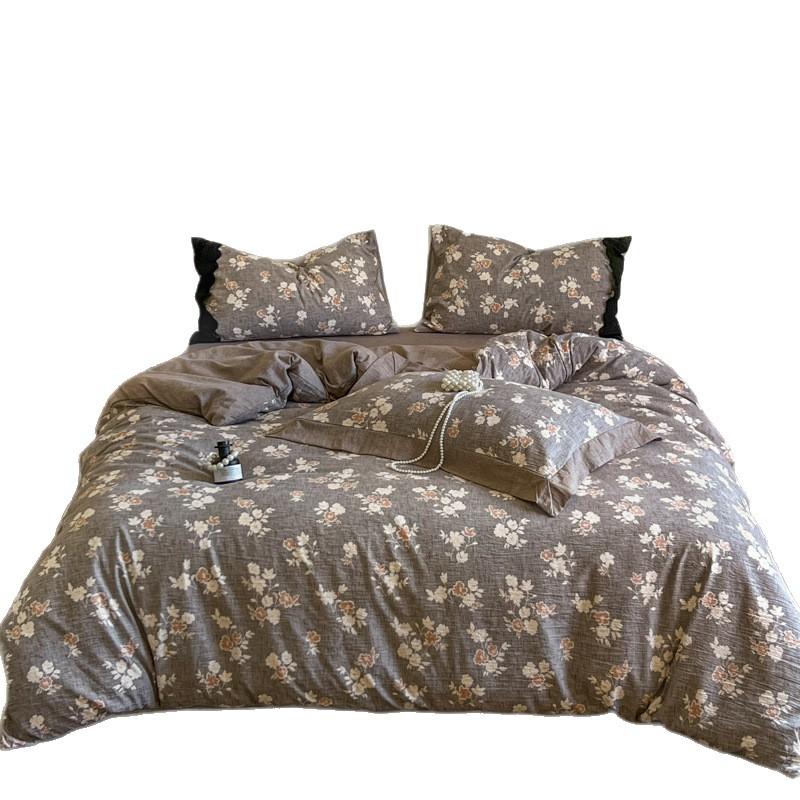 Linen Cotton And Linen Retro Cotton Abraded, Pure Cotton Quilt Cover, Bed Sheet, Bed Hat Quilt Cover