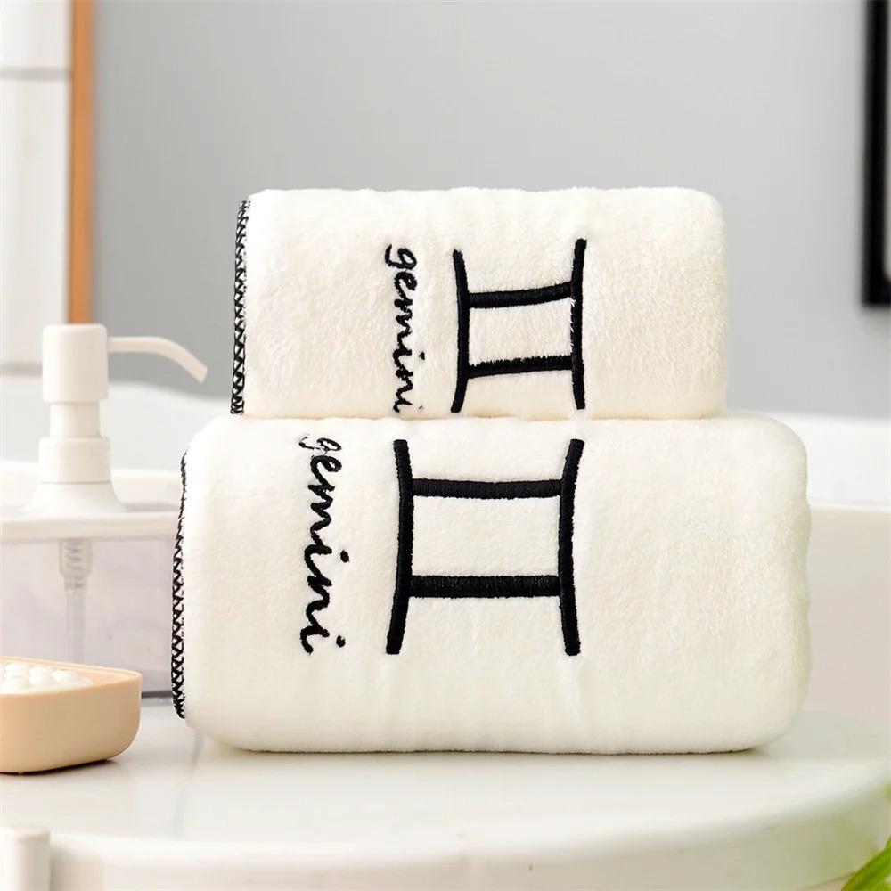 2 Teile/satz Große Weiche Konstellation Badetuch Weichen, Saugfähigen Bestickten Badezimmer Badelaken Badetücher Set