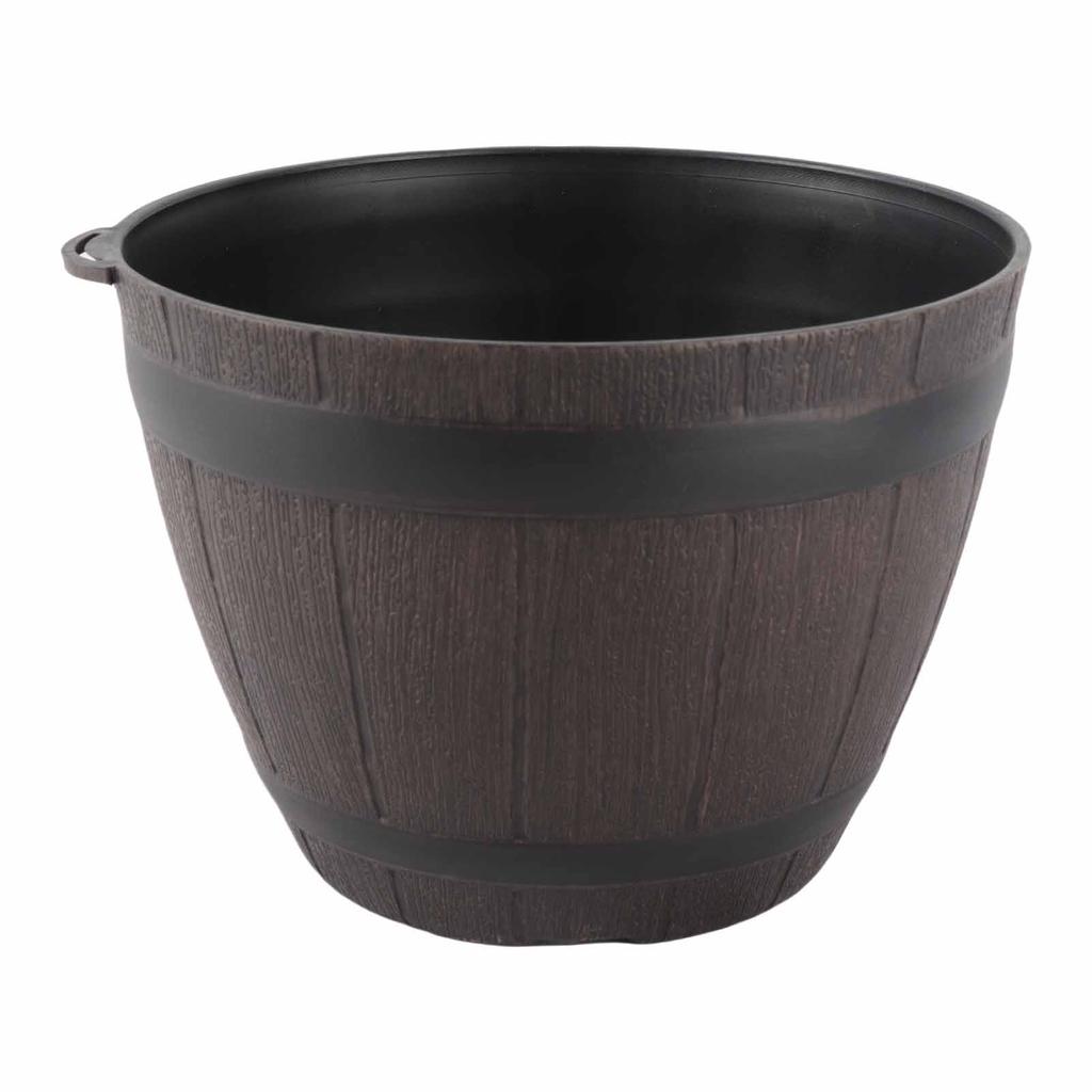 Imitation Wooden Plant Pot PP Resin Flower Pot Imitated Wood Planting Planter
