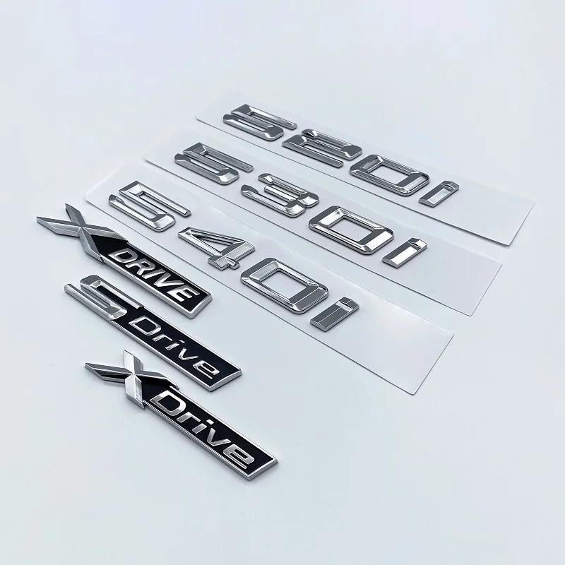 3D ABS Letter 520i 523i 525i 528i 530i 535i 540i Logo Badge Emblem For BMW 5 Series E60 E61 F10 F11 G30 Car Trunk Decal Sticker