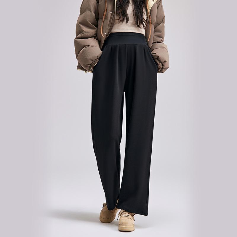 

Повседневные брюки для беременных свободная верхняя одежда высокая талия большой размер осень и зима новые брюки для поддержки живота одежда Houpu брюки клеш для беременных M чёрный