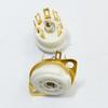 Yousheng 2Pcs Ceramic Tube Socket GZC7-F Golden Tinning Plated 7-Pin Vacuum Electronic Tube Socket Replacement Parts Accessories for 6J1 6J2 6X4 6Z4