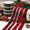 Christmas Ribbon Velvet Fluffy Bud Edge Plaid for Birthday Gift Wrapping Bouquet Decorative Lace DIY Bow Hair Accessories