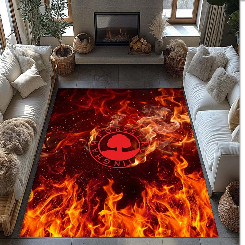 Tappeto in Velluto di Cristallo con Stampa Calcio Nottingham Forest, Comodo Assorbente d'Acqua Antiscivolo Tappeto per Pavimenti Interni