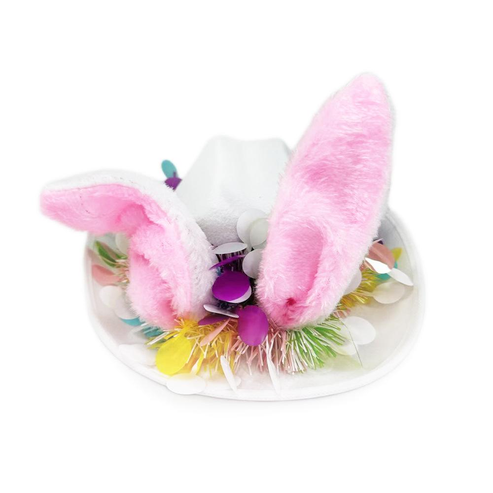 Ковбойская шляпа Разноцветная Детская пасхальная шляпа Разноцветная праздничная шляпа Высококачественная Для охоты за пасхальными яйцами Пасхальная вечеринка Праздничные фотосессии розовый