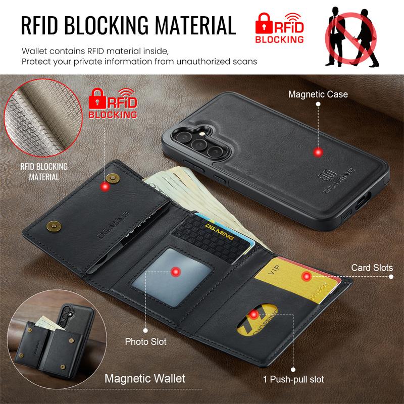 Magnetische 2-in-1 Abnehmbare Flip Leder Handyhülle für Samsung Galaxy S25 FE S25 Edge S24 Plus S23 S22 S21 Ultra Brieftasche Kartenfach Rückseite Abdeckung Coque