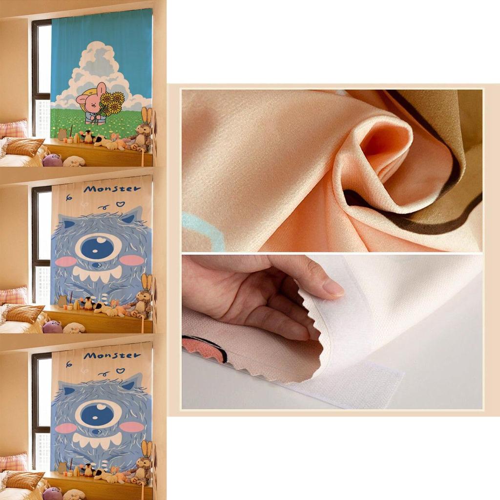 Chic Velcro Curtain Window 200cm Self Adhesive Decorative Polyester For Modern Homes