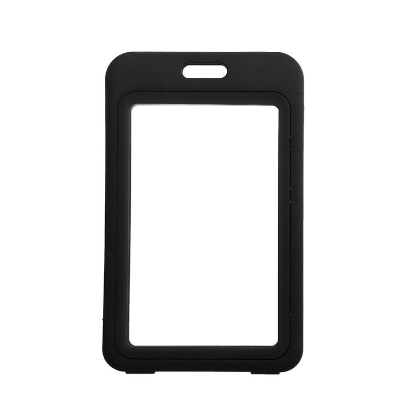 Double Sided Transparent Hard Card Holder ID Badge Holder Work Permit Entry Chest Card Cover Case