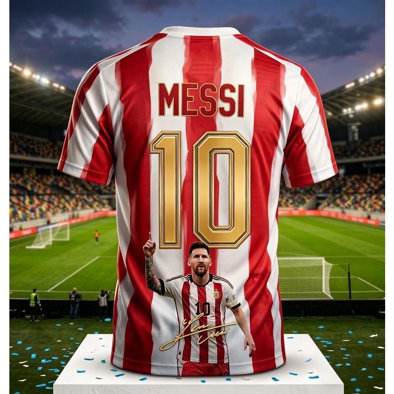 Messi #10 Argentina Football Jersey Blue White Striped Shirt Men Women Soccer World Cup Fan Short Sleeve Tops