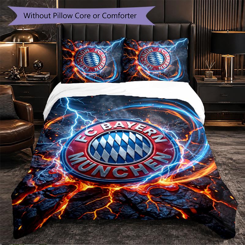 Set Biancheria da Letto Bayern Monaco Modello 3 Pezzi Morbida Copripiumino in Microfibra con Federe per Camera da Letto