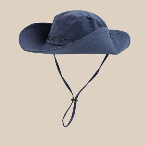 

WTEMPO Американський ретро-західний ковбойський капелюх унісекс для піших прогулянок на відкритому повітрі від сонця з великими полями One Size темно-синього кольору