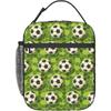 Lonchera de Fútbol para Niños Adultos, Bolsas Tote Refrigeradoras Térmicas Reutilizables Estilo Deporte de Pelota, Aislada con Estampado de Césped de Fútbol