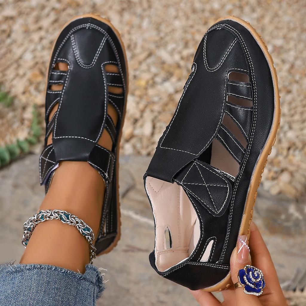 Large Size Spring/summer Breathable Hollow Out Women's Shoes, Hooded Sports Roman Sandals, Soft Soled Hole Casual Shoes