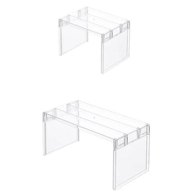 Layered Refrigerator Divider Multi Purpose Stackable Storage Rack Clear Desktop Storage Stand Kitchen Accessories