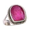 Red Ruby(Simulated) Gemstone Handmade 925 Sterling Silver Gift Ring S.6.5 N4z51