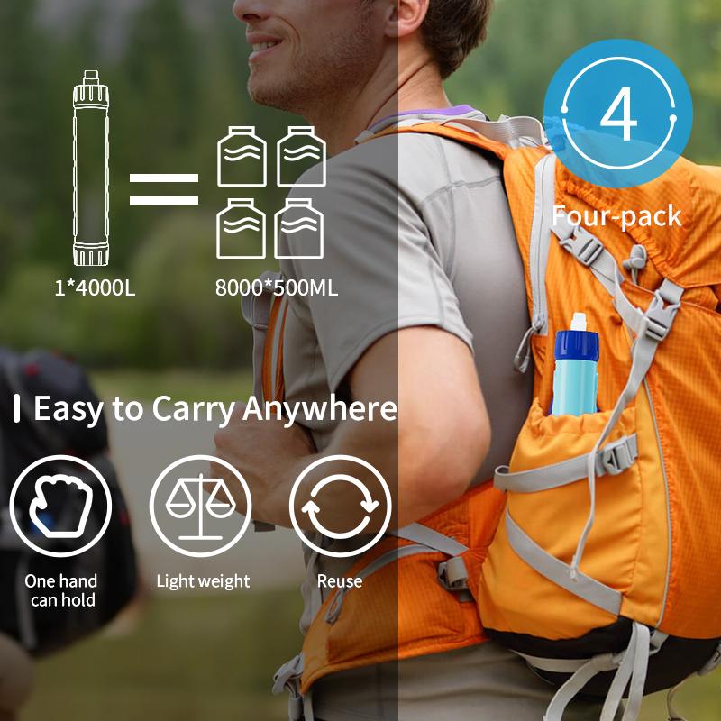 Filterwell Small Outdoor Water Filter Straw Personal Drinking Purifier System For Survival Gear Travel Camping Hiking