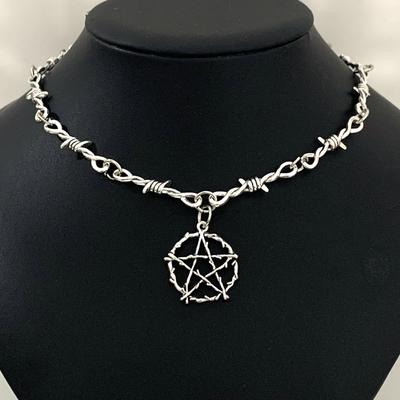 Small Wire Brambles Iron Black Star Choker Necklace Women Hip-hop Gothic Punk Style Barbed Wire Little Thorns Chain Choker Gift