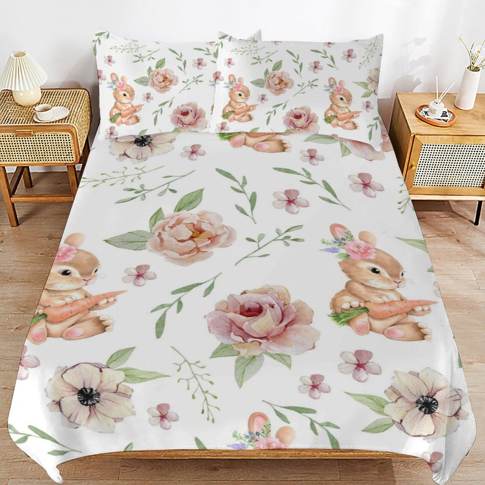 

Утолщенный матовый цветочный постельный комплект - Мягкий и теплый, Отлично подходит для подарка/дома Twin